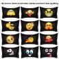 Preview: Auto Nackenkissen 20x30cm Nackenpolster Leder Schwarz mit Druck Design Smiley